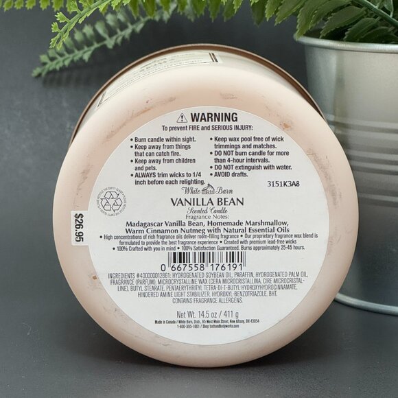 BBW Vanilla Bean White Barn Bath & Body Works 3 Wick Candle - Picture 9 of 10